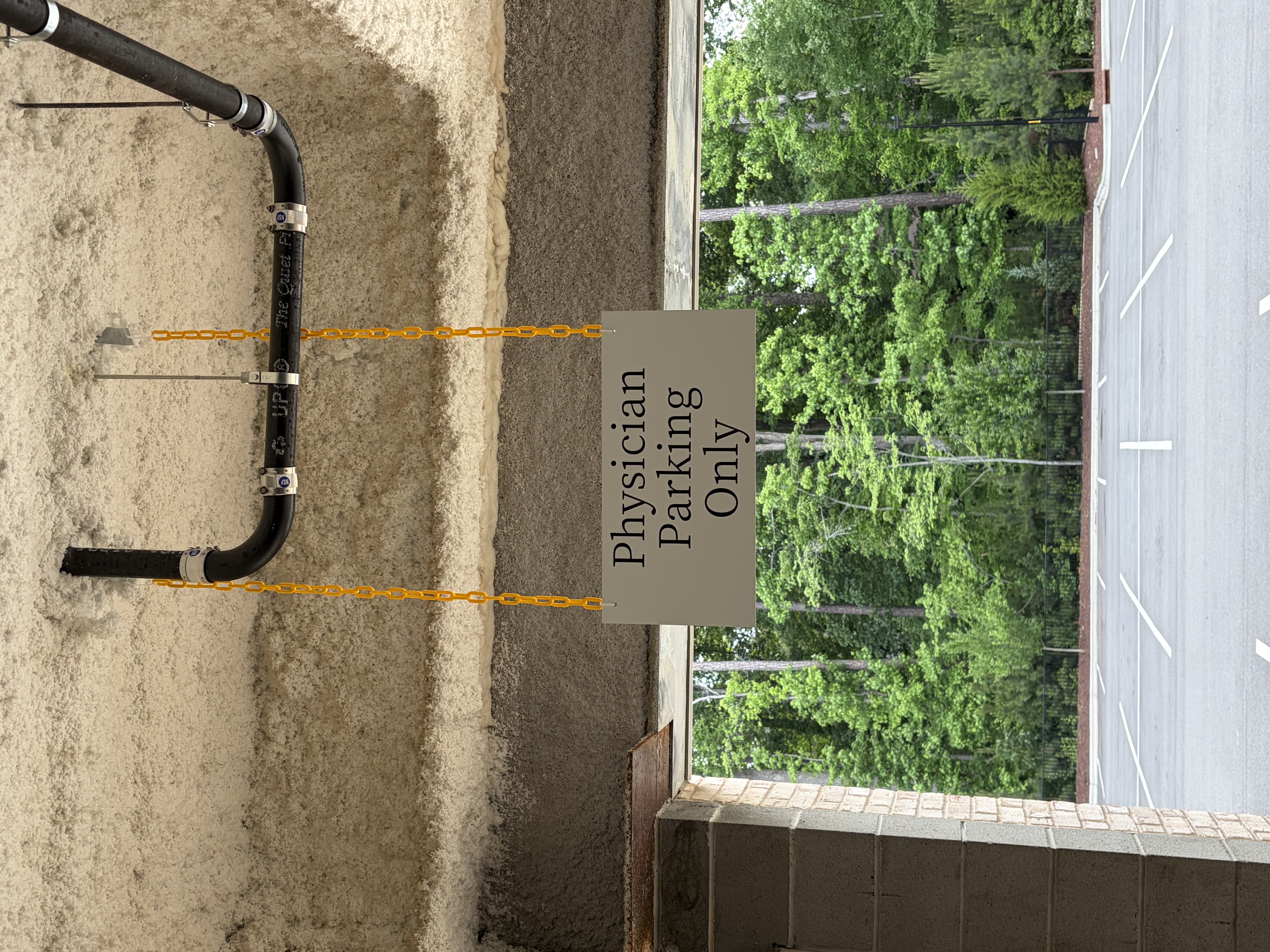 Detail of installed reserved parking signage
